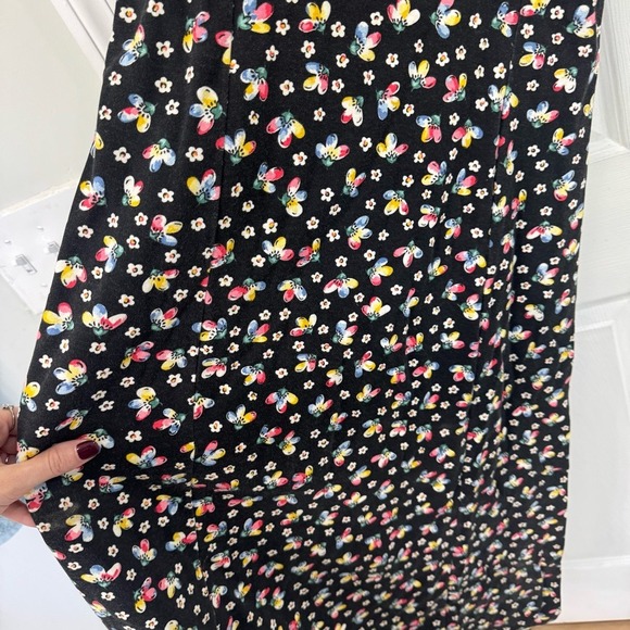 Vintage 80s No Boundaries Black Floral Sleeveless Dress - Picture 6 of 7